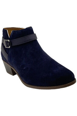 Vionic Women's Farrah Leather Ankle Boots Navy Suede - Wide